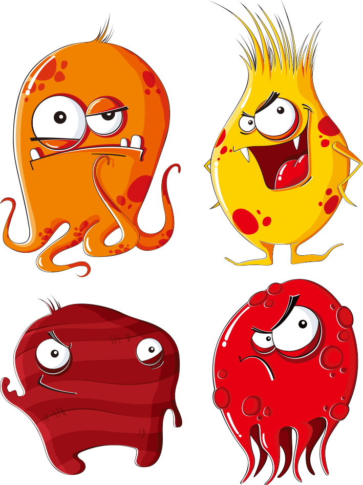 Microbes And Bacteria Microorganism Cartoon - Bacteria Cartoon (709x946)