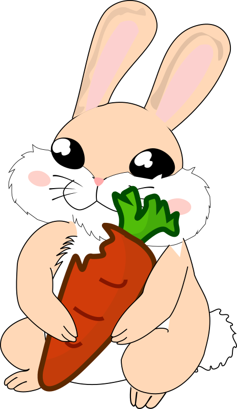 Cute Bunny Holding A Carrot Clip Art Is Perfect For - Cute Kawaii Notebook: Happy Bunny,100 Lined Pages For (465x800)