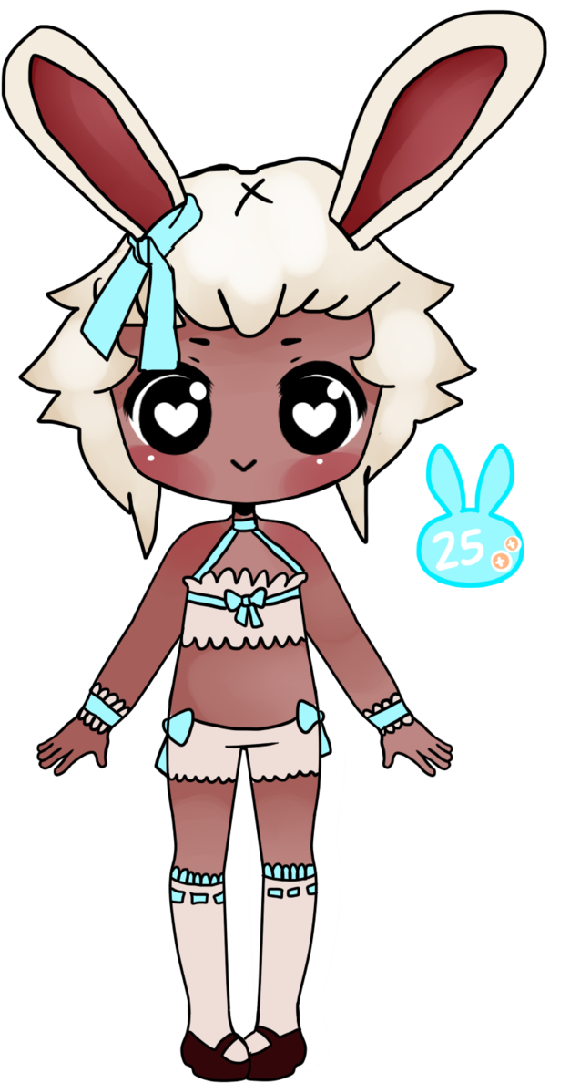 Cute Bunny Anthro Adopt For 25 Points By All-adoptable - Cartoon (644x1240)