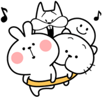 Cute Rabbit 3 Messages Sticker-7 - Ore (365x352)