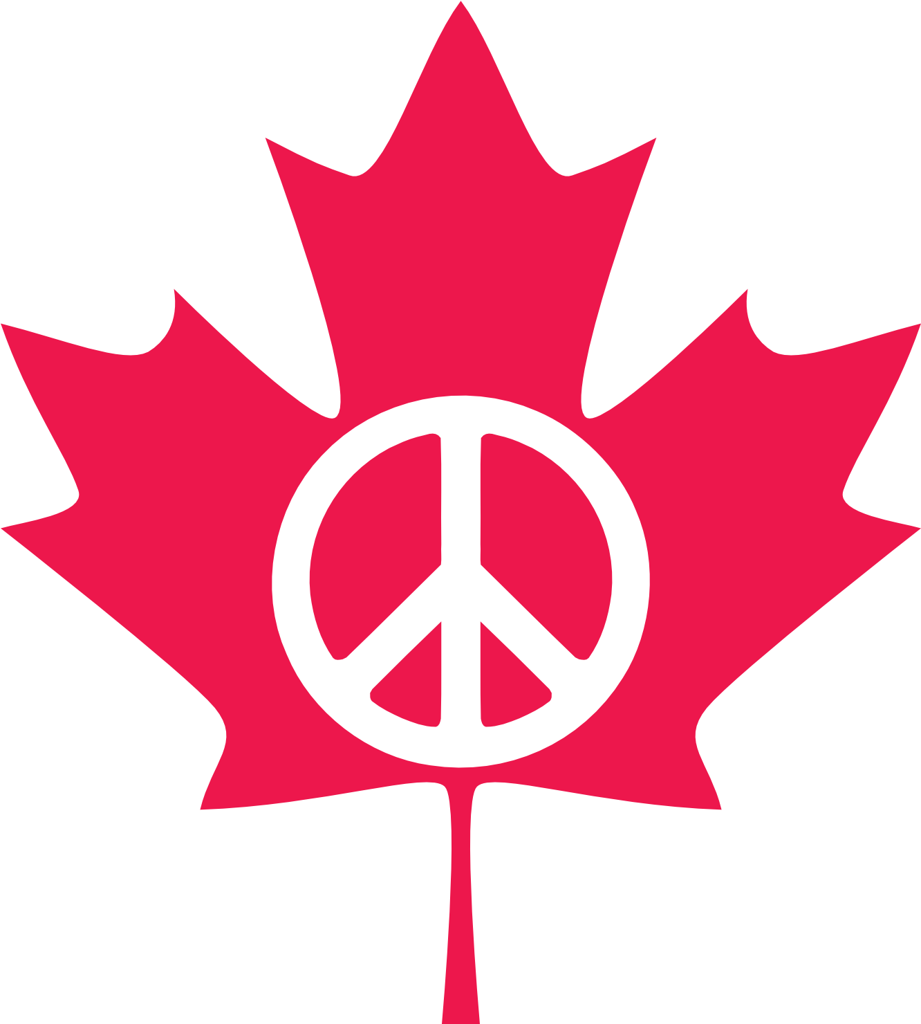 Clipart Canadian Flag - Canadian Flag With Peace Sign (1331x1597)