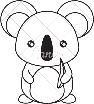 Koala With Eucalyptus Leaves Vector Illustration - Vector Graphics (550x550)