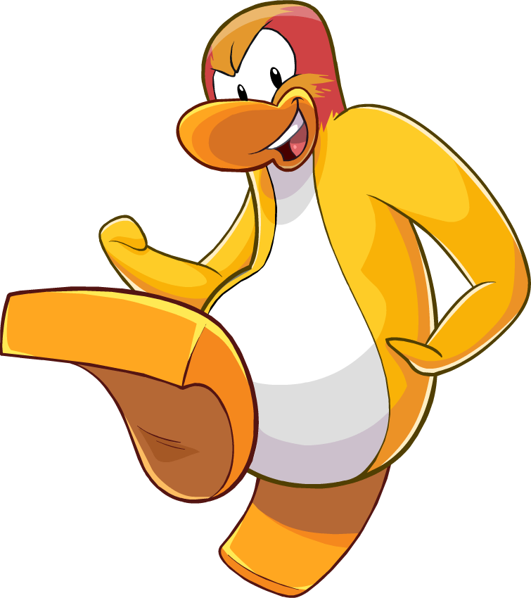 A Yellow Penguin Wearing The Hot Sauce Face Paint - Penguin (755x850)