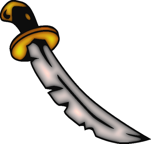 Pirate Sword 02 By Clipartcotttage - Pirate Sword Clip Art (500x479)