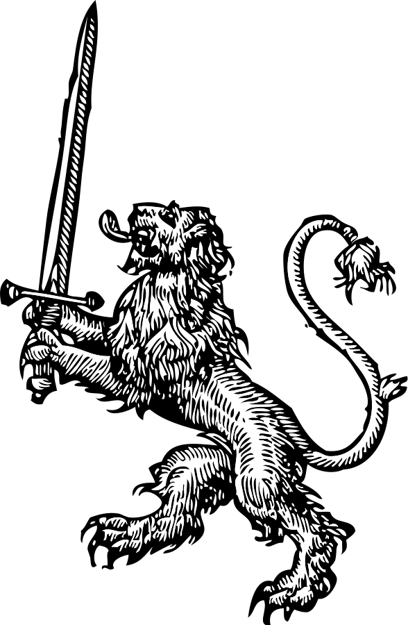 How To Set Use Lion With Sword Svg Vector - Rampant Lion With Sword (588x900)