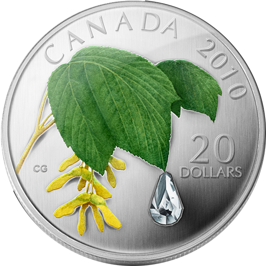 Canada 2010 20$ Maple Leaf Crystal Raindrop Proof Silver - 2010 Fine Silver 20 Dollar Coin - Crystal Series: Maple (550x550)