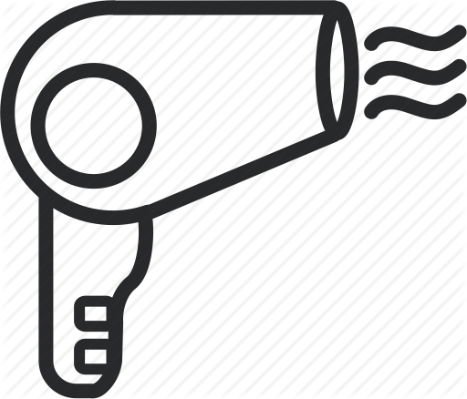 Hair Dryer - Hair Dryer Clipart Black And White (512x438)