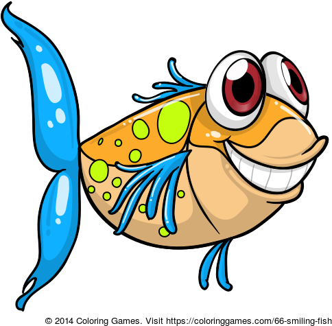 Smiling Fish Coloring Page - Coloring Book (500x500)