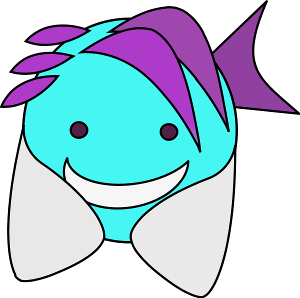 Cartoon Fish Smiling Vector Clip Art - Happy Face Clip Art (600x596)