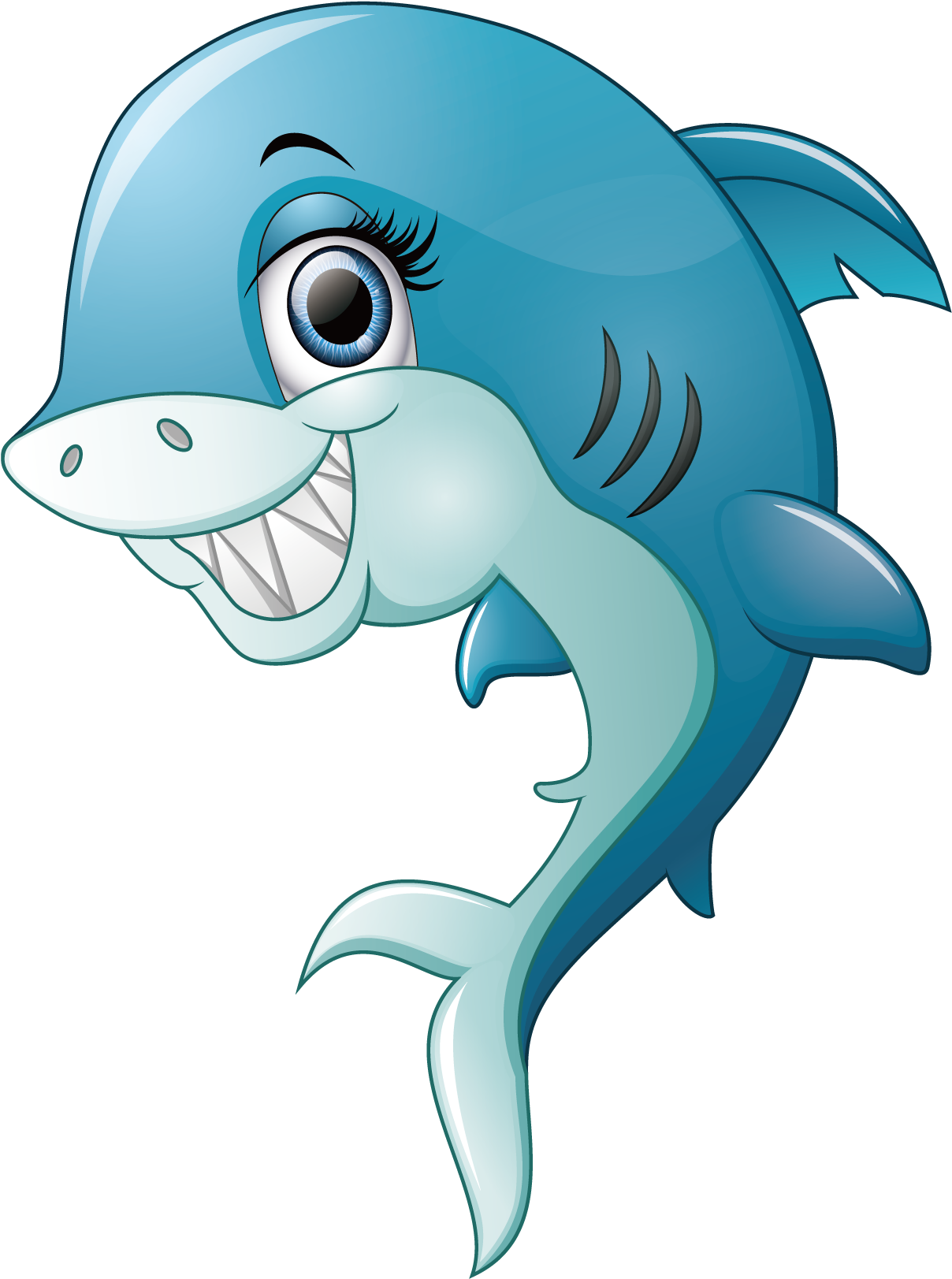 Shark Smile - Smiling Shark - Smiling Shark Cartoon (1800x1800)