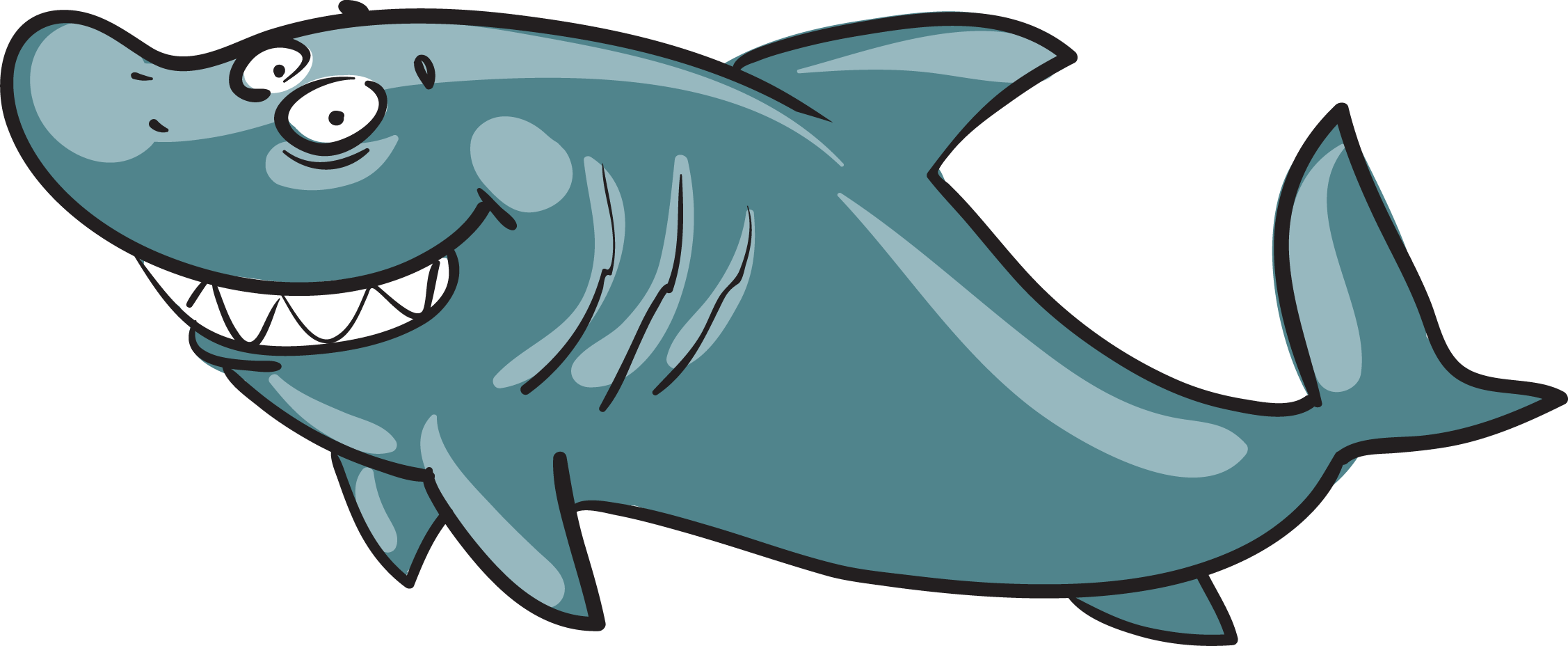 Smiley Shark Clip Art - Smiley Shark (2254x928)