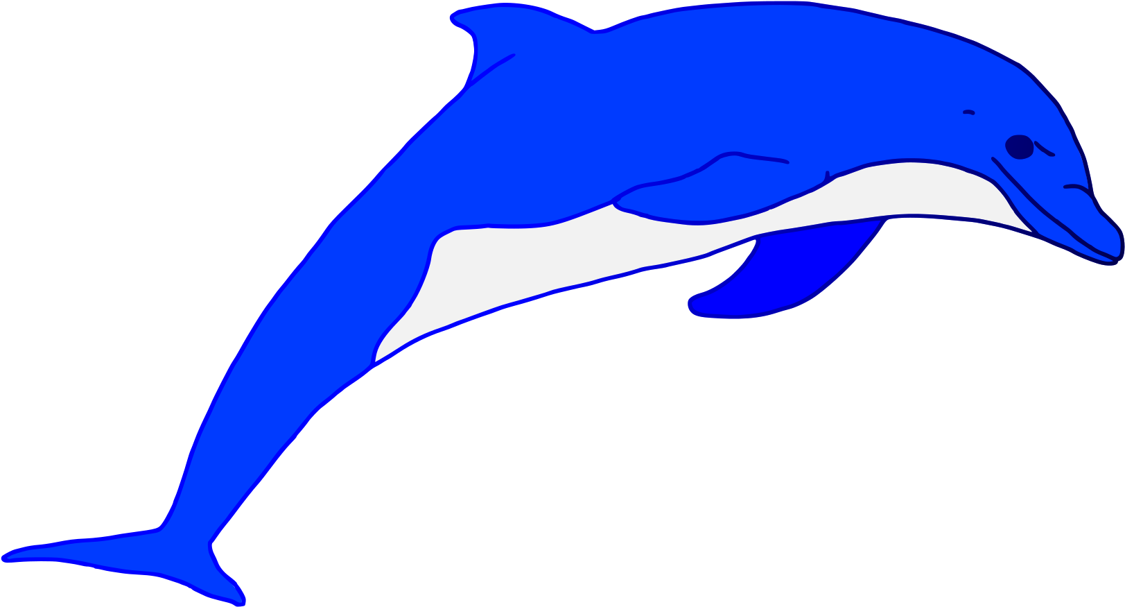 Blue Dolphin - Raster Graphics (2000x1524)