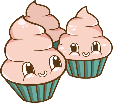 Cute Cartoon Cupcakes With Faces Archives - Imagenes De Cupcakes Animados Png (434x396)