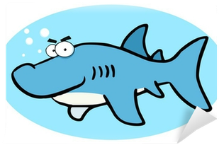 Cartoon Illustrations Of Smiling Shark Wall Mural • - Sharks Cartoon (400x400)
