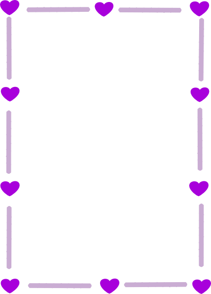 Purple Borders And Frames Silver Purple Heart Border - Heart Border Clip Art (426x595)