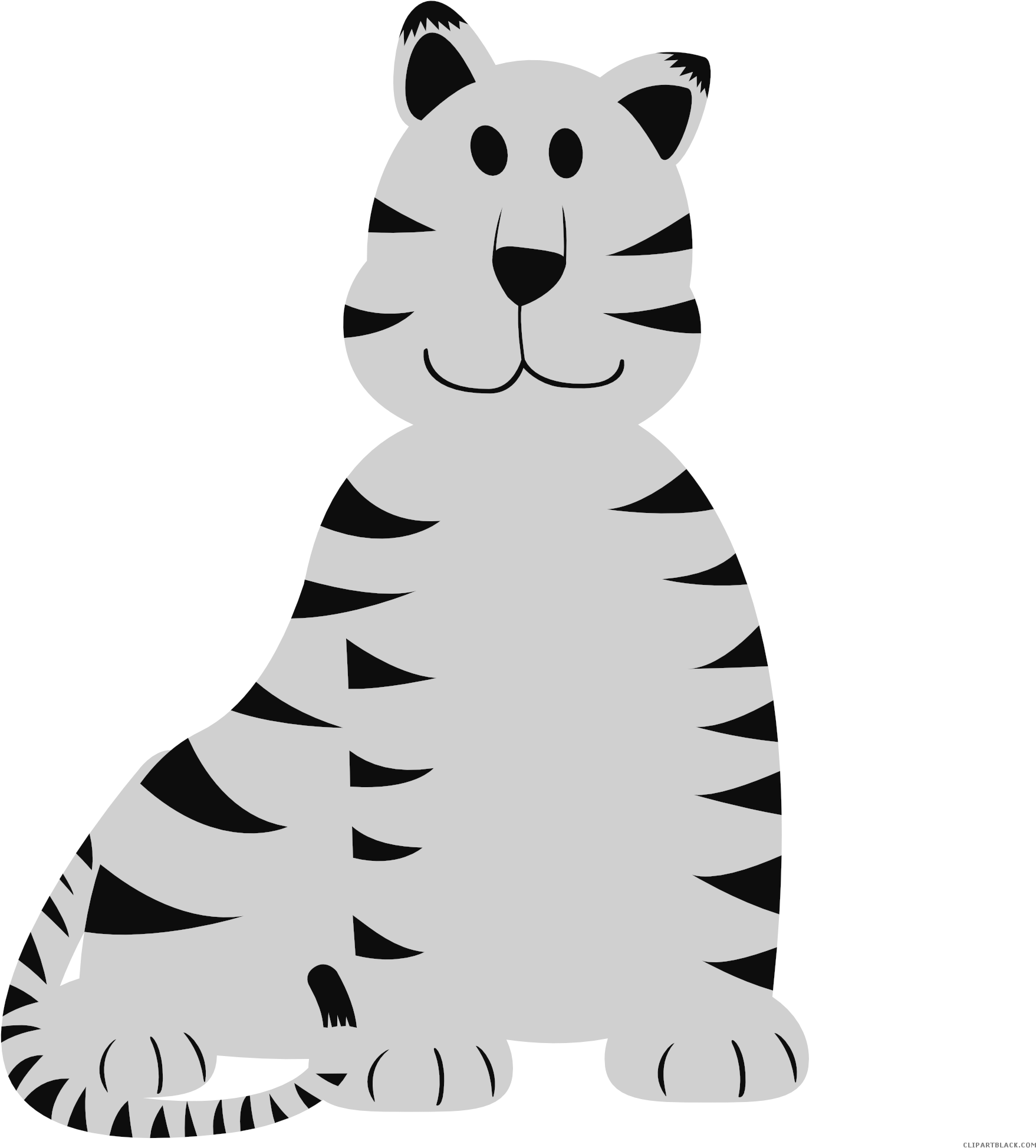 Baby Tiger Animal Free Black White Clipart Images Clipartblack - Desenhos De Animais Selvagens Coloridos (1969x1969)