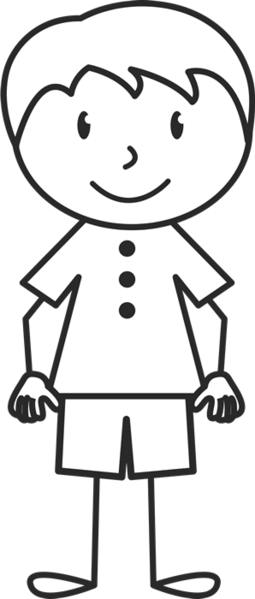 Messy Hair Male In Button Up Shirt Stamp - Stick Figure With Glasses (255x599)