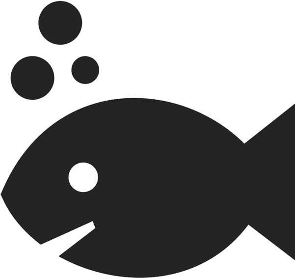 Happy Fish Rubber Stamp - Illustration (600x600)