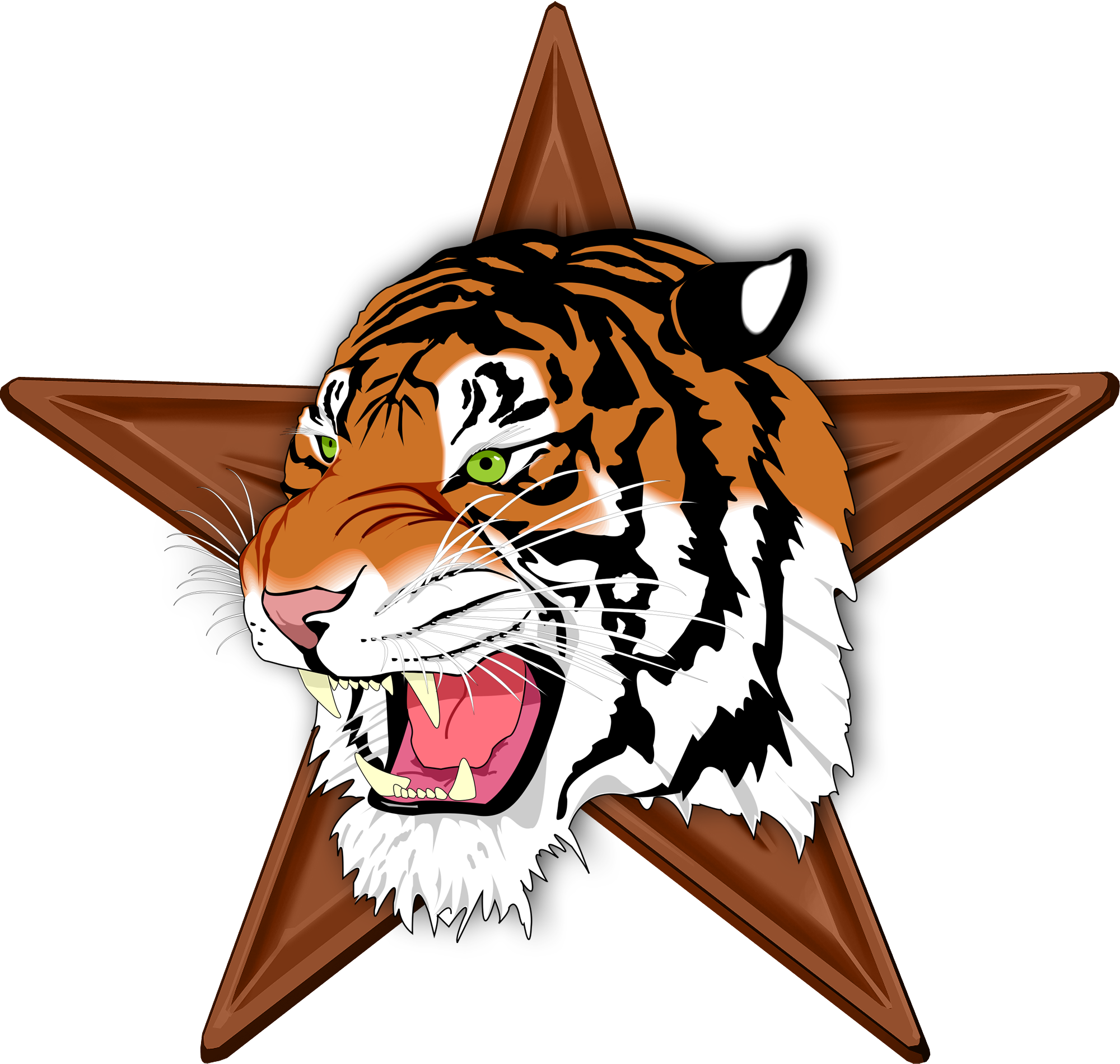 See Here Tiger Clipart Images Black And White Hd Pictures - Complex Svg Examples (2000x1900)