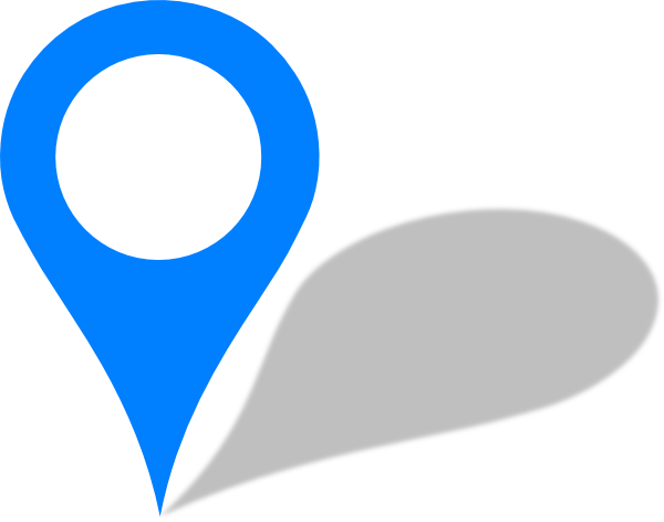 Blue Push Pin Clip Art - You Are Here Pin (600x472)