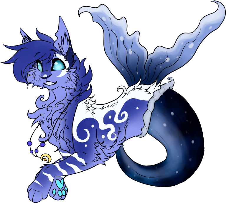 Purrmaid By Luna-firefly - Cartoon (1000x750)