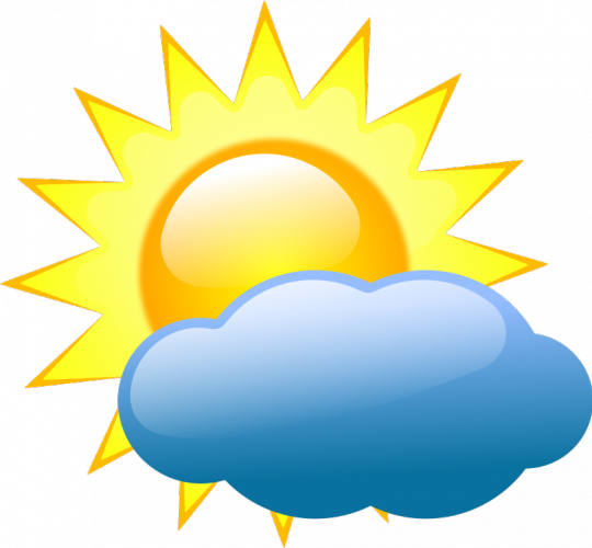 Pastel Colored Symbol For Partly Cloudy Sky Vector - Partly Cloudy Weather Symbol (540x500)