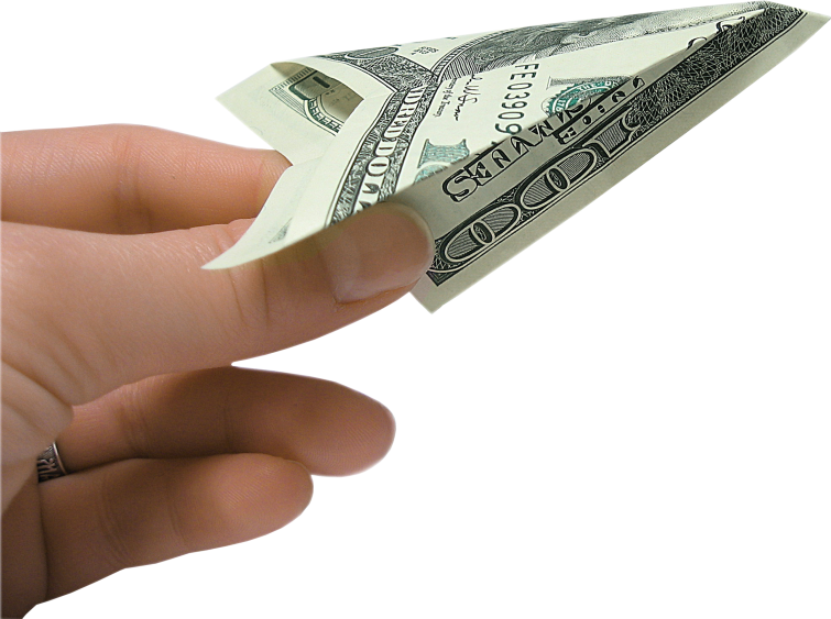 Falling Money - Money Origami Png (755x563)