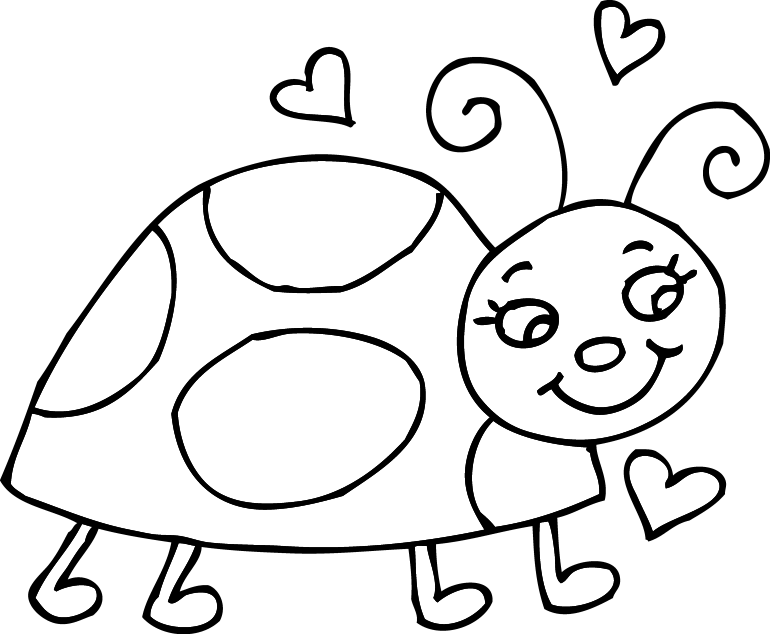 Printable Ladybug Decorations - Ladybird Pictures To Colour (770x634)