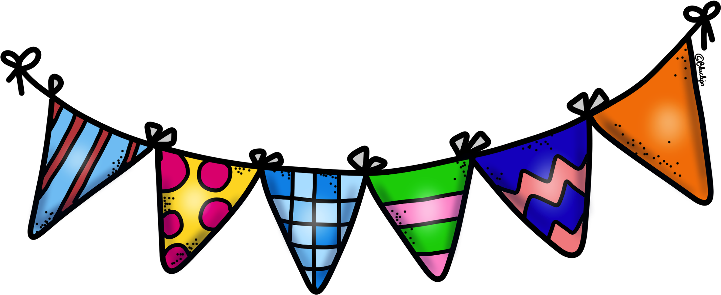 Banderín Colores - Banderines Clipart (2400x999)