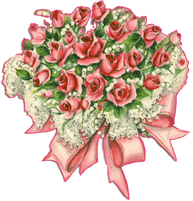 Rose Bouquet Png By Jinifur - Kartki Na Dzień Babci (900x918)