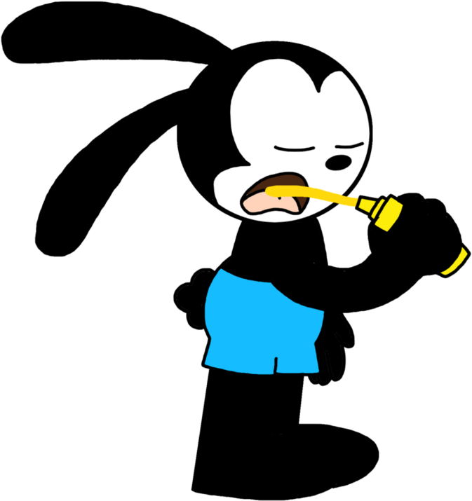 Oswald Eating Mustard On His Mouth By Marcospower1996 - Cartoon (894x894)