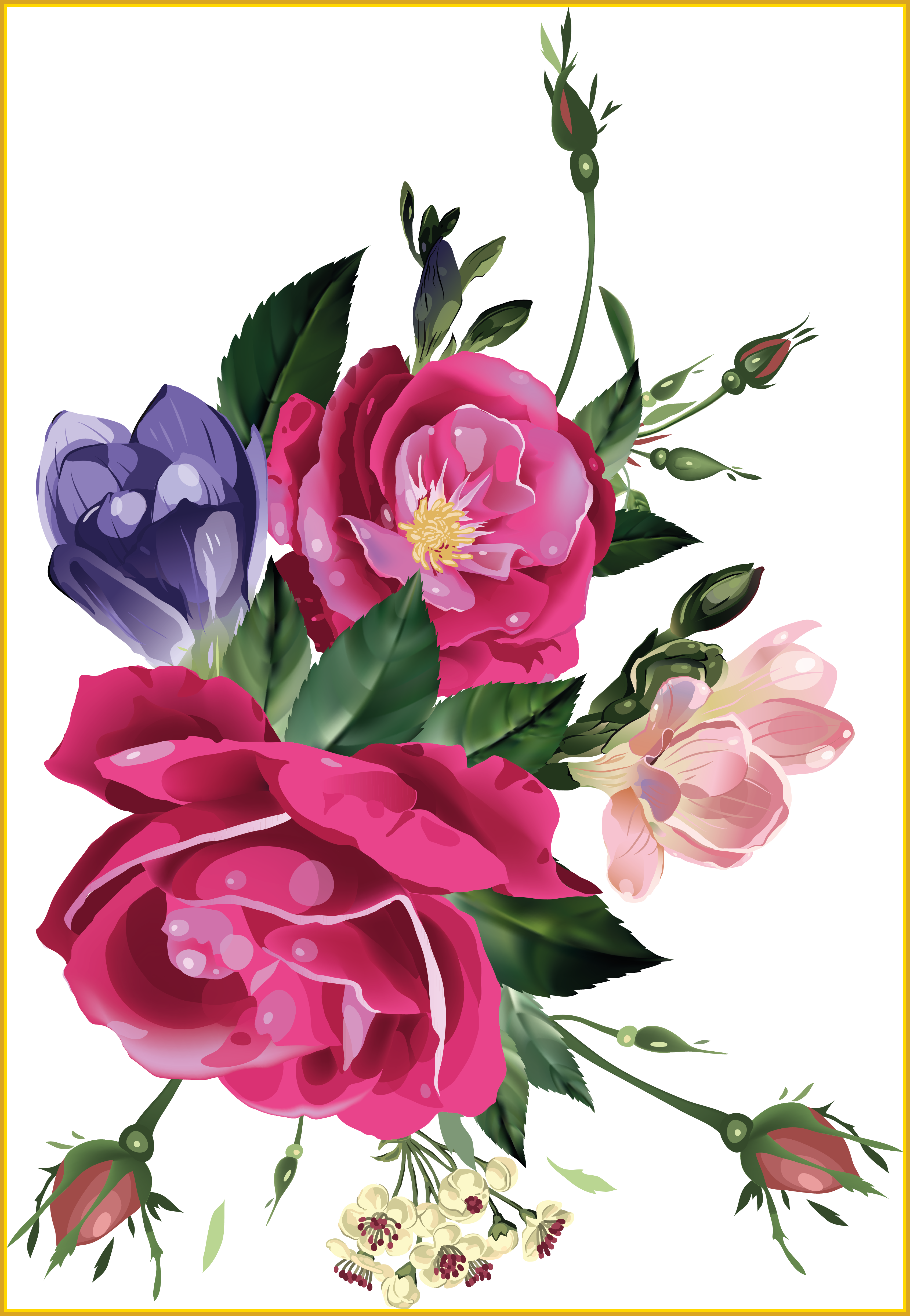 Fascinating Flowers Png Xxl Decoupage Pics Of Bouquet - Flower (3389x4903)
