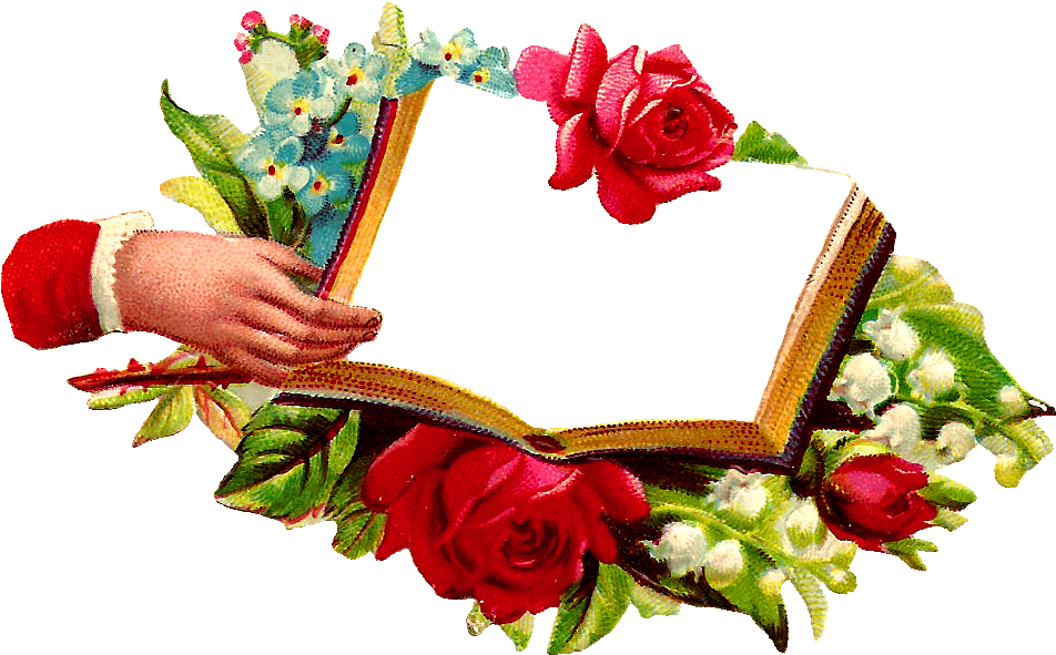 These Are Wonderful Digital Graphics I Created From - Png Open Book And Flower (1090x713)