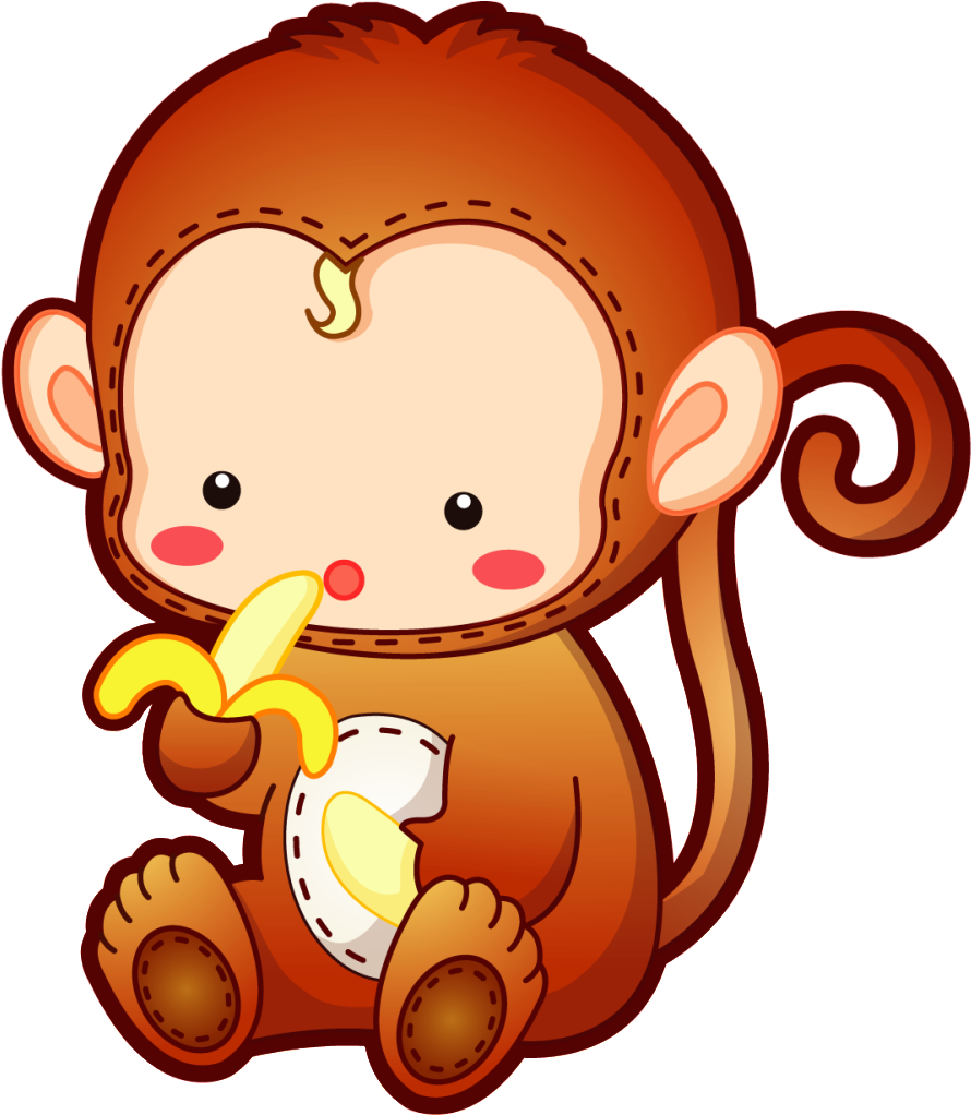 Dibujos Tiernos Png - Baby Monkey Cute Cartoon (899x1024)
