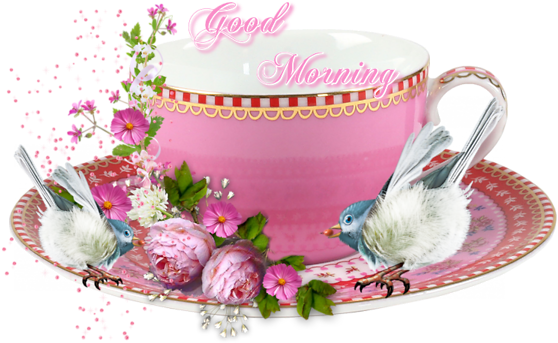 Good Morning Png File - Pip Studio - Ribbon Rose Espresso Cup & Saucer (600x344)