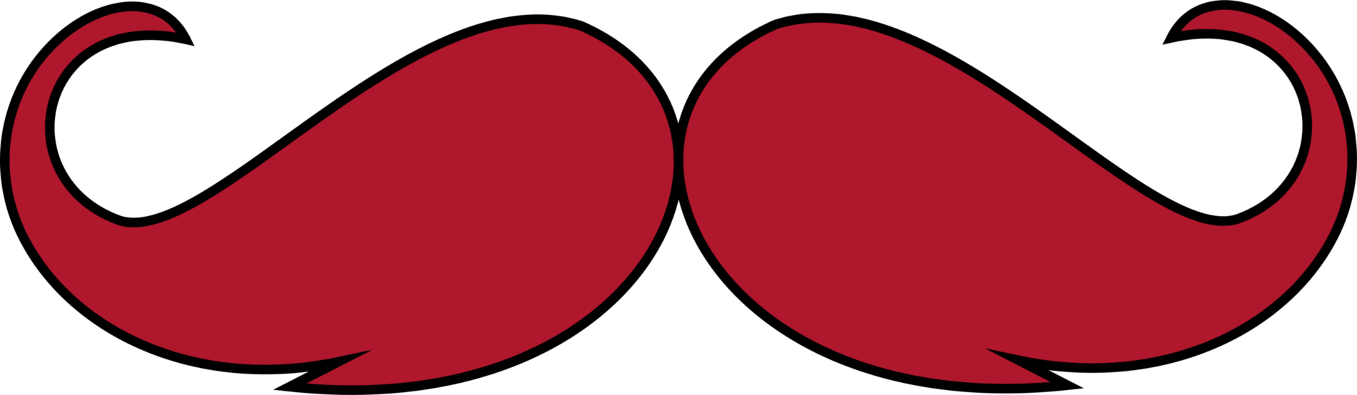 Moustache Movember Clip Art - Red Moustache Clipart (1902x554)