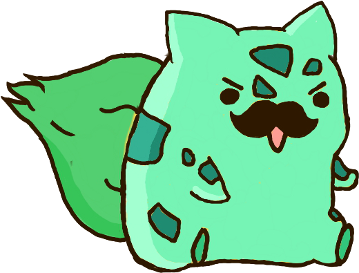 Bulbasaur Mustache~art Trade By Smoothiechan - Pikachu Moustache Png (640x480)