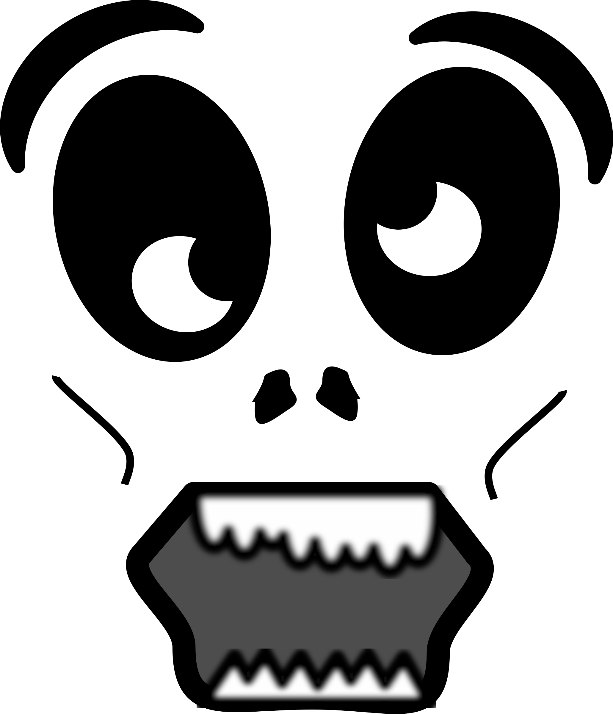 Clipart - Cartoon Zombie Face Png (2061x2400)