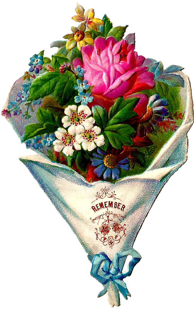 Rose Clipart Flower Bouquet - Bouquet Of Flowers Art (765x1165)