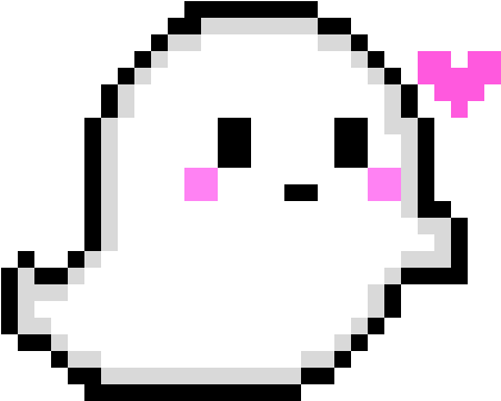 Cute Ghost Pixel Art Maker Pixel Art Cute - Pixel Ghost (585x450)