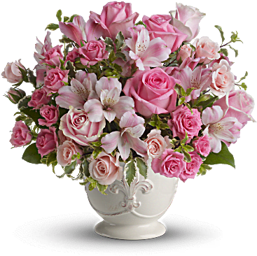 Teleflora's Pink Potpourri Bouquet With Roses Flower - Teleflora Pink Potpourri Bouquet (368x460)