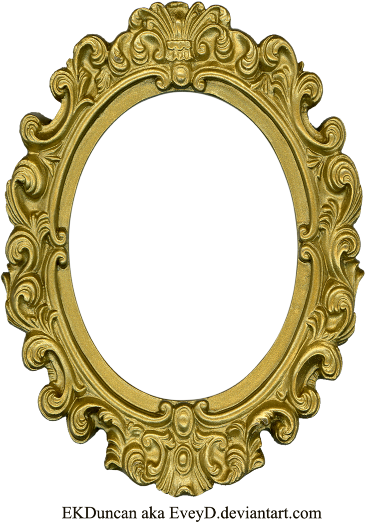 Ornate Gold Frame - Old Round Frame (763x1048)