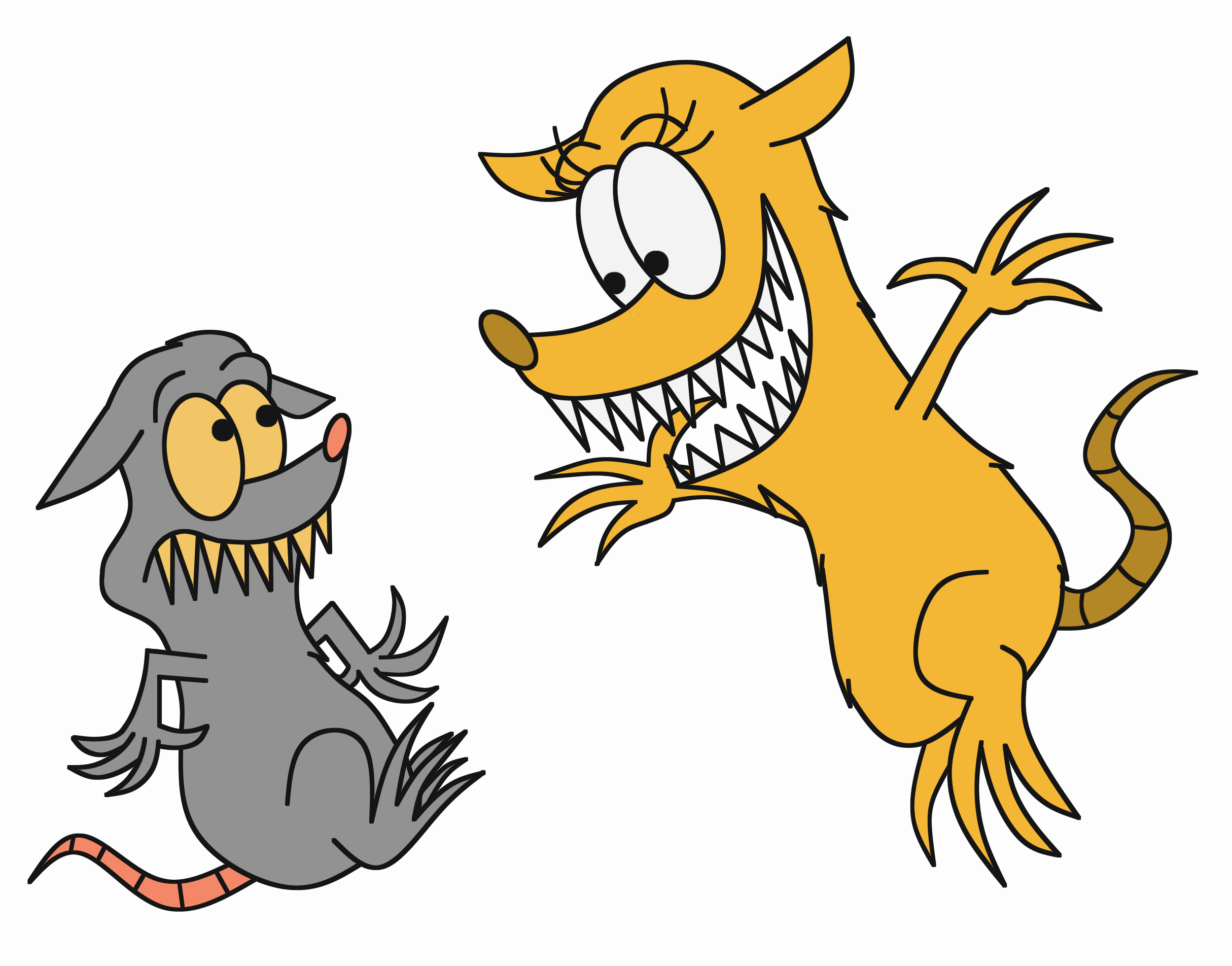 Came Upon A Possum, Whose Fur Was Bright Yellow - Cartoon (2429x1904)