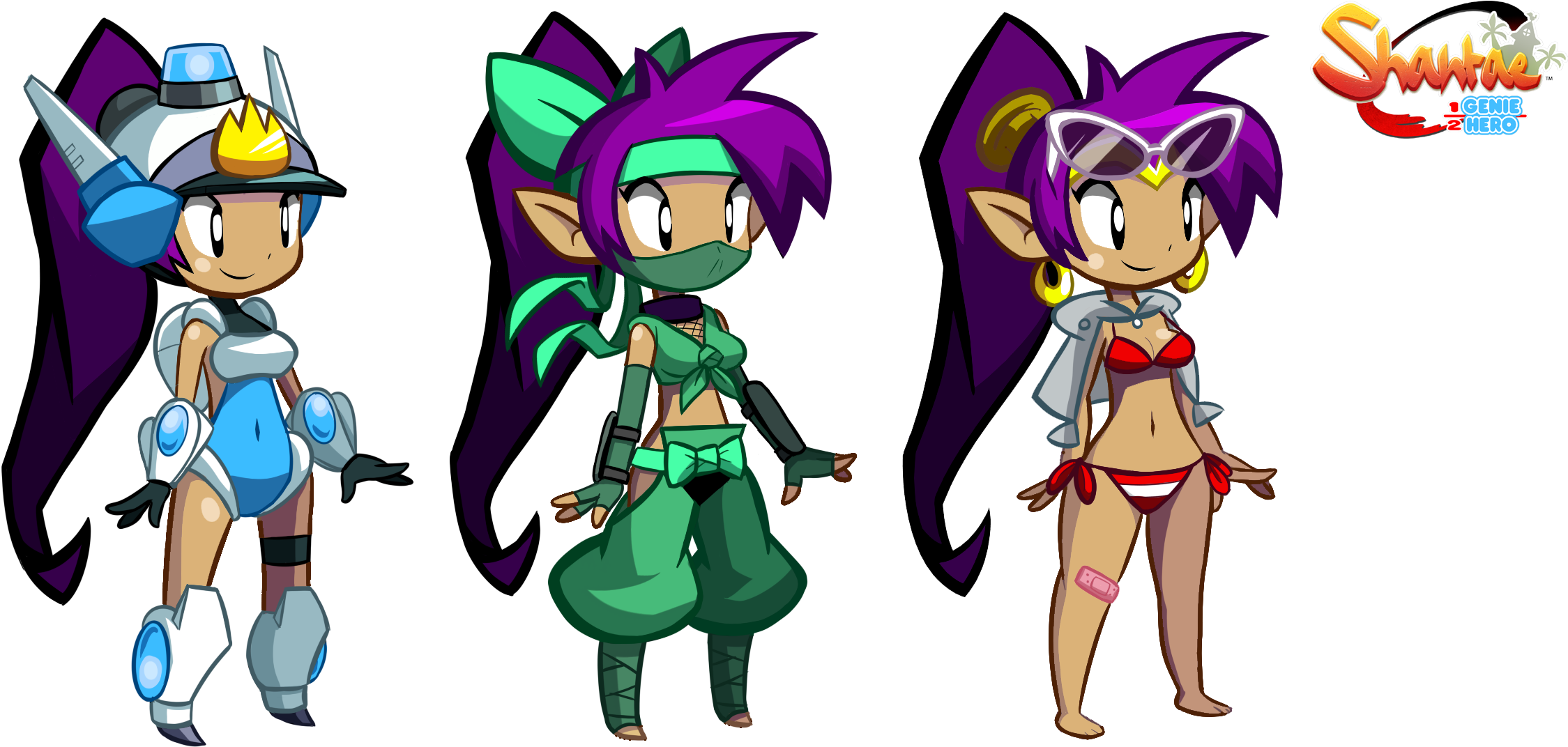 Shantae Halfgeniehero Stretchgoalcostumes - Shantae: Half-genie Hero (2305x1161)