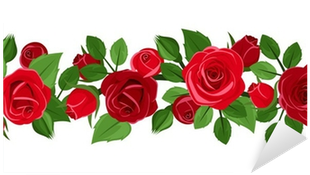 Horizontal Seamless Background With Red Roses - Guarda De Rosas Vector (400x400)