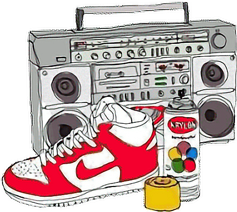 80s Retro Boombox Stereo Sneaker Spraypaispraypaint - Nike Hip Hop (466x416)