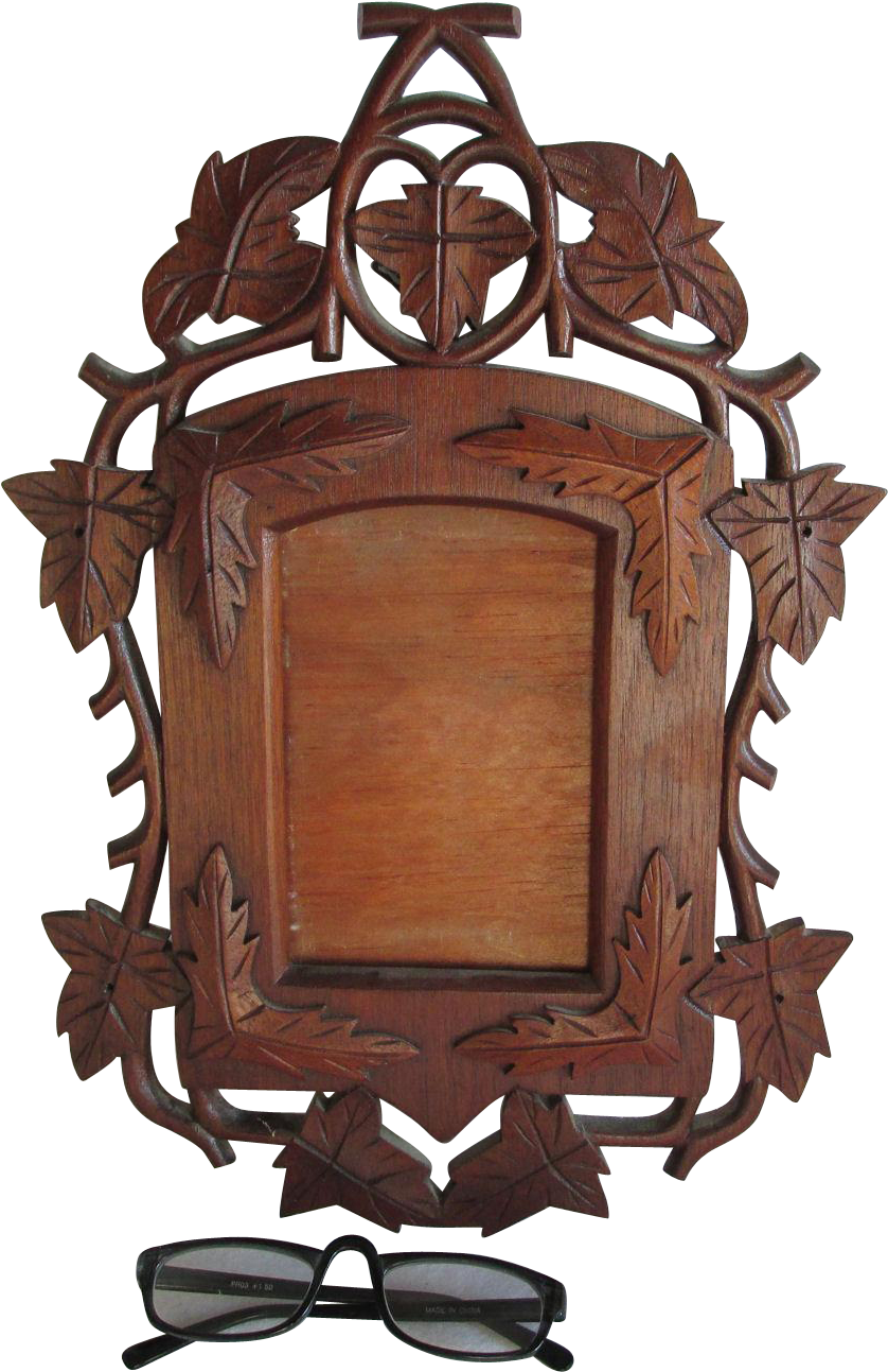 Antique Hand Carved Folk Art Picture Frame - Antique (1292x1292)