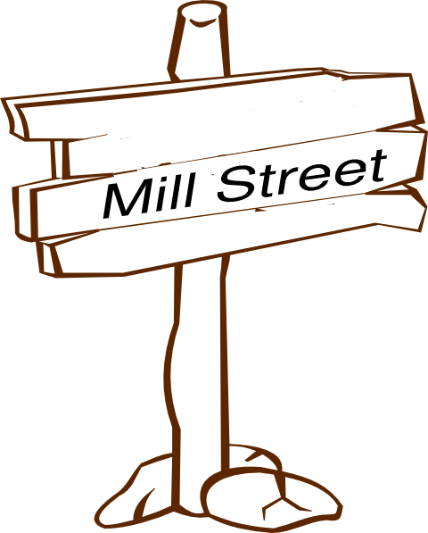 Mill Street Sign Clip Art At Clker - Wooden Sign Clip Art (480x597)
