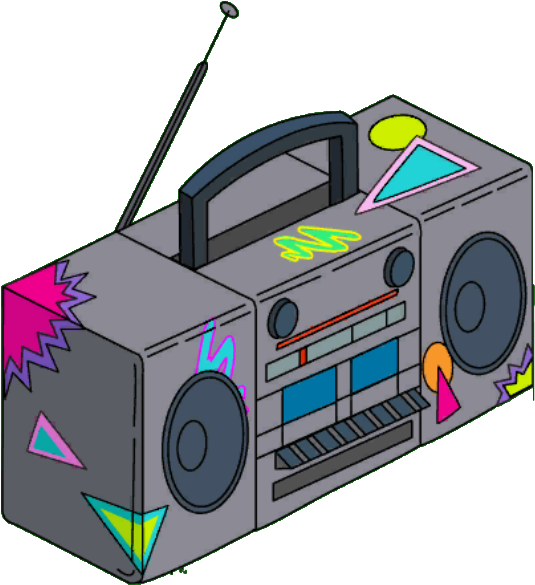 Endless Summer Boom Box - Cartoon Boombox Png (604x617)