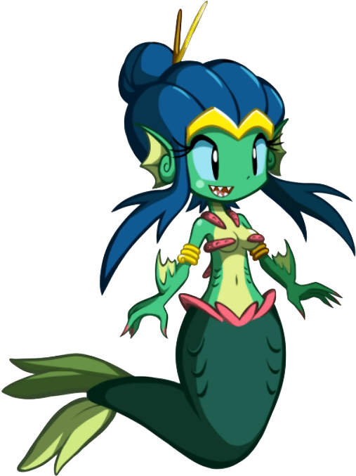 The Mermaid Is The Third And Final Form She Acquires - Shantae Counterfeit Mermaids Gif (516x686)